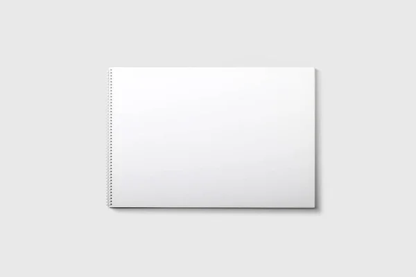 白色剪影书在柔软的灰色背景被隔离的模拟 素描书空白页 — 图库照片