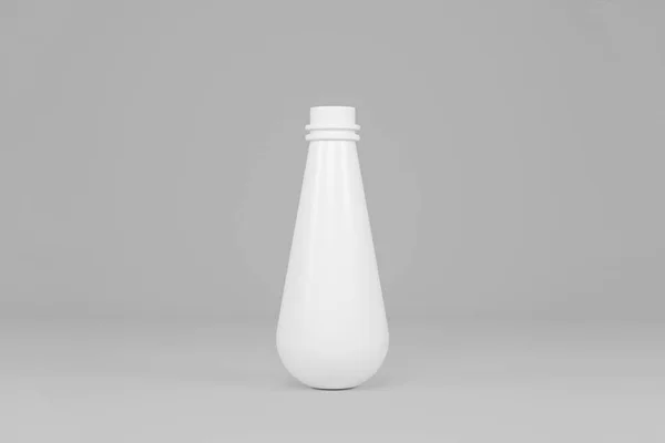 Kunststof Melk Yoghurt Drank Shampoo Fles Met Deksel Witte Achtergrond — Stockfoto