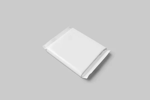 空白の食品袋を白い紙袋します スナック チップス スパイス または他の食品の包装 レンダリング あなたのデザインのため準備ができてテンプレートをモックアップします — ストック写真