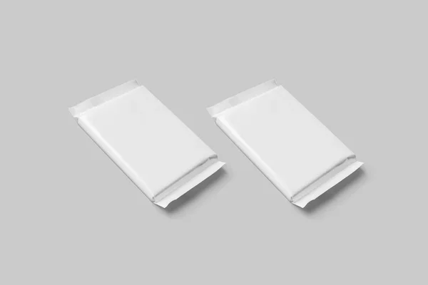 White Blank Food Pouch Bag Packaging. Packaging For Snacks, Chips, Sugar, Spices, Or Other Food. 3D rendering. Mock up template ready for your design.