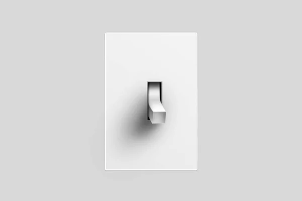Кнопка Електричного Перемикача Ізольована Білому Тлі Візуалізація — стокове фото
