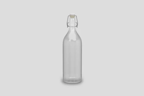 Пустой Swing Верхней Бутылки Изолированы Мягком Сером Фоне Рендеринг — стоковое фото