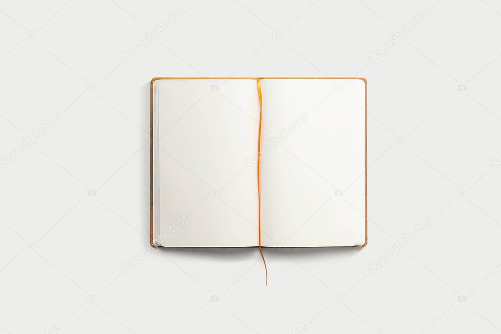 Open Sketchbook isolated on white background.High resolution photo.