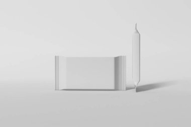 Çikolata Bar ambalaj boş paketi boş şablon. Kadar alay et. Gerçekçi fotoğraf. 3D render. Aperatif Bar.