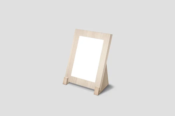 Realistische Foto Houten Frame Mock Geïsoleerd Zachte Grijze Achtergrond Perfect — Stockfoto