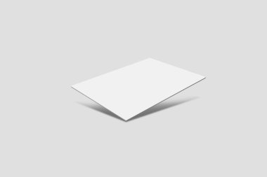 A4 Blank paper stack Mock up isolated on soft gray background.3D rendering clipart