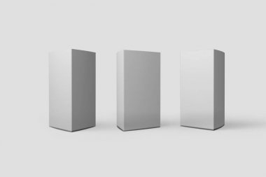 Boş Kağıt Masa Çadırı Açık gri arka planda yalıtılmış olarak alay edin. Yansımalı kağıt kart.