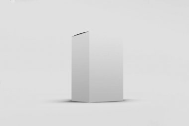 Gerçekçi Beyaz Boş Karton Kutular Açık gri arka plan da izole kadar mock.3d render.