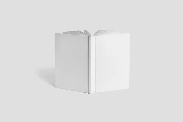 Capa Dura Branco Realista Revista Livro Livreto Folheto Isolado Fundo — Fotografia de Stock