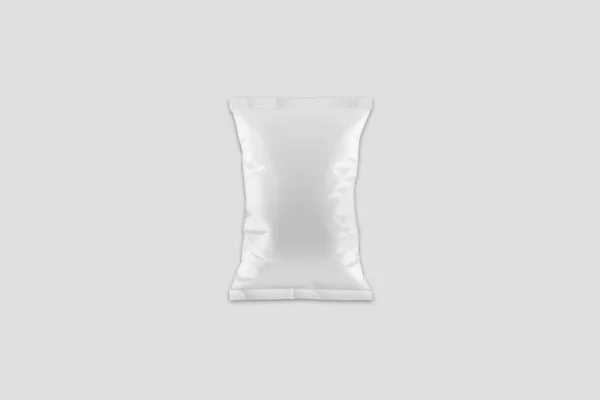 Hvid Realistisk Polyethylen Taske Til Chips Morgenmad Korn Andre Produkter - Stock-foto