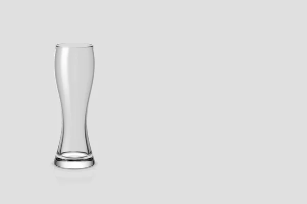 Empty Beer Glass Mock Isolated Light Gray Background Rendering — Stock Photo, Image