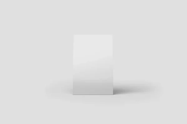 白紙テーブルテントモックアップは 明るい灰色の背景に分離されています 反射付き紙カード — ストック写真