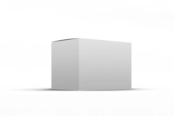 Caixas Papelão Branco Realistas Isoladas Fundo Branco Mock Para Fácil — Fotografia de Stock
