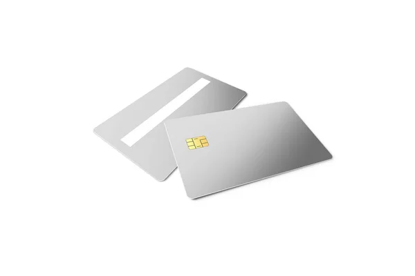 Blank Credit Card Mock Empty Chip Card Design White Blank — Stock Photo, Image