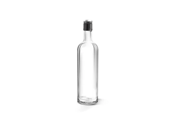 Glass Vodka Bottle Cap Isolated Soft Gray Background Mock Rendering — Stock Photo, Image