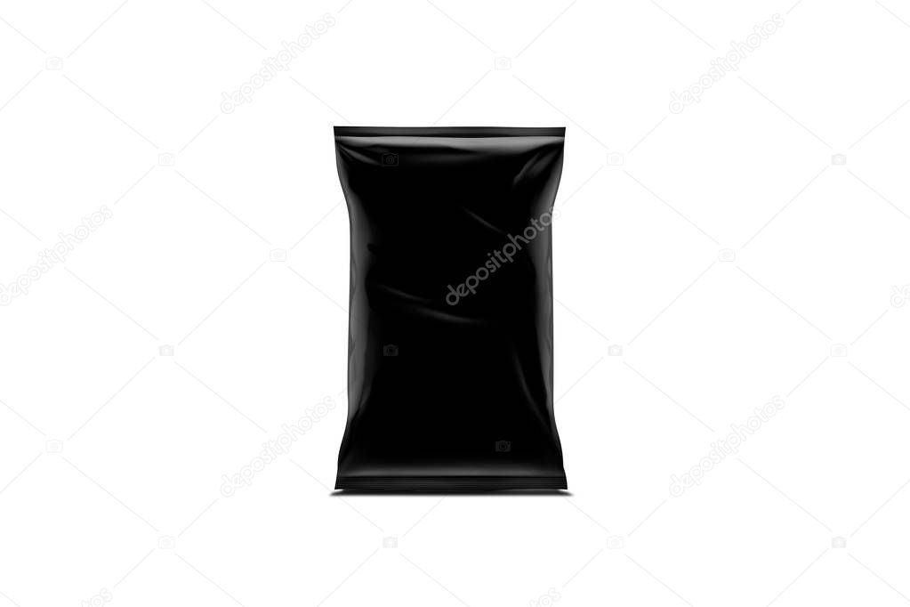 White realistic Polyethylene bag for chips, Breakfast cereals and other products . Mock up for brand template.3D rendering