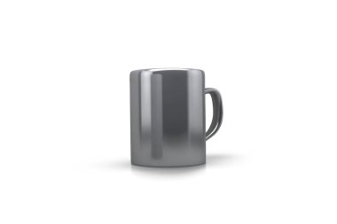 Emaye Kupalar Mock-up beyaz arka plan üzerinde izole. 3d render.