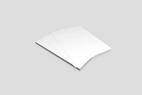 White Sheet Paper Mock Modelo Nota Papel Vazio Realista Formato — Fotografia de Stock