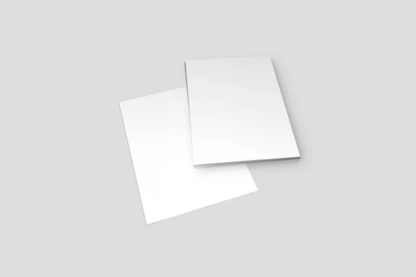 白纸模拟了起来 现实的空白纸笔记模板的 格式与软阴影隔离在白色背景上 — 图库照片