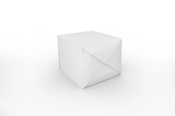 Papel Blanco Caja Cartón Simulan Aislado Sobre Fondo Blanco Representación —  Fotos de Stock