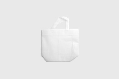 Tote Çanta Tuval kumaş kumaş kumaş alışveriş Çuval Sahte boş şablon beyaz arka plan.3d render izole