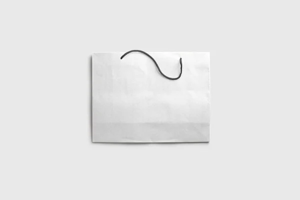 White Paper Bag Mock Isolerad Ljusgrå Bakgrund Realistisk Bild Rendering — Stockfoto