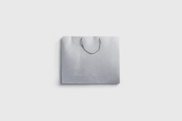 White Paper Bag Mock Isolerad Ljusgrå Bakgrund Realistisk Bild Rendering — Stockfoto