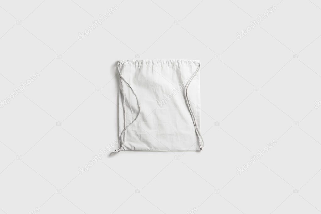 Tote Bag Canvas fabric cloth shopping Sack Mock up blank template isolated on white background.3D rendering