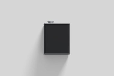 Zeytinyağı Tin Can paketi Yumuşak gri arka plan üzerinde izole kadar Mock. Yağ olabilir. Gerçekçi photo.3d render