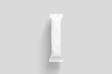 Çikolata ambalajı boş kalıp. Taklit et. Gerçekçi fotoğraf. 3B görüntüleme