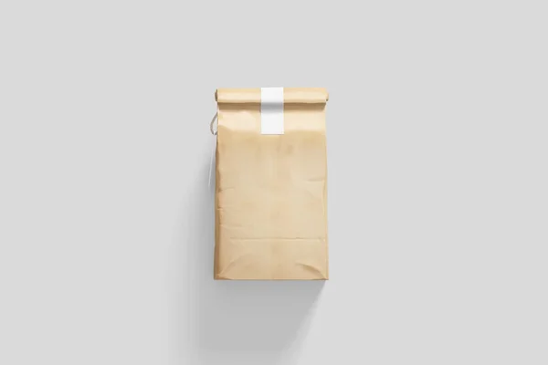 Foil Paper Food Bag Confezione Con Etichetta Fondo Grigio Morbido — Foto Stock