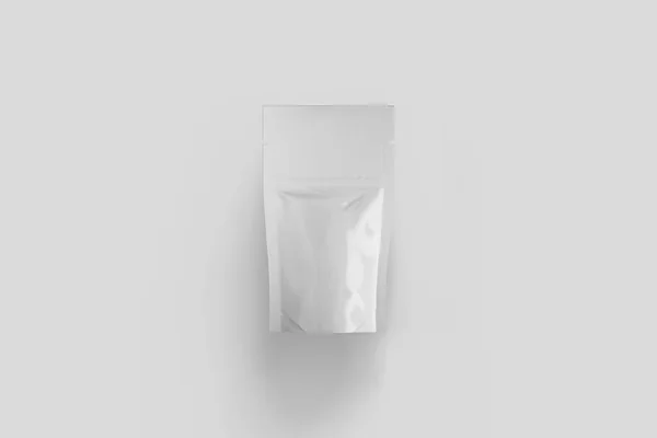 Lege Witte Folie Papier Voedsel Zakje Snack Zakje Tas Verpakking — Stockfoto