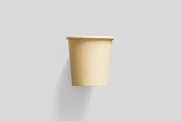 Чашка Кофе Вынос Чай Бумагу Этикеткой Макет Изолирован Светло Сером — стоковое фото