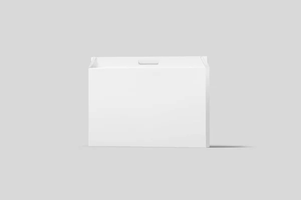 White Paper Bag Mock Isolated Light Gray Background Realistic Photo — Stock Photo, Image