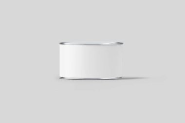 Tin Can Yemek için halka çekme ile mock up. Tasarım ve marka için hazır. Gerçekçi photo.3d render. Boş etiket