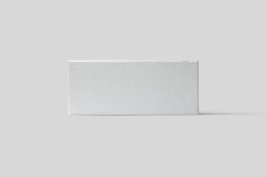 Gerçekçi Beyaz Boş Karton Kutu Açık gri arka plan üzerinde izole kadar mock. Tasarım ve marka.3d render için hazır. Yüksek çözünürlük.