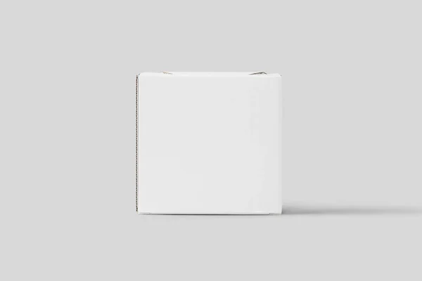 Realistický Bílý Prázdný Lepenkový Box Izolovaný Světle Šedém Pozadí Připraveno — Stock fotografie