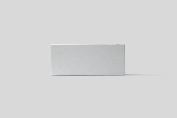 Caixa Papelão Branco Branco Realista Mock Isolado Fundo Cinza Claro — Fotografia de Stock