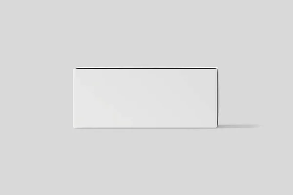 Realistische Witte Lege Kartonnen Doos Mock Geïsoleerd Licht Grijze Achtergrond — Stockfoto