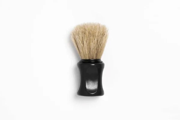 Escova Barbear Clássico Isolado Fundo Branco Foto Alta Resolução — Fotografia de Stock