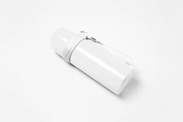 Thermos Plastique Isolé Sur Fond Blanc Thermos Flasque Avec Une — Photo