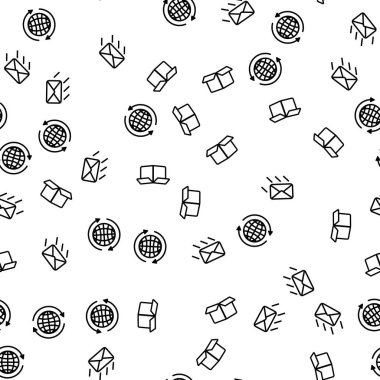 Dünya Çapında Ekspres Teslimatı Kusursuz Desen Vektörü