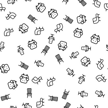 Sandalye İç Koleksiyonu Dikişsiz Desen Vektör