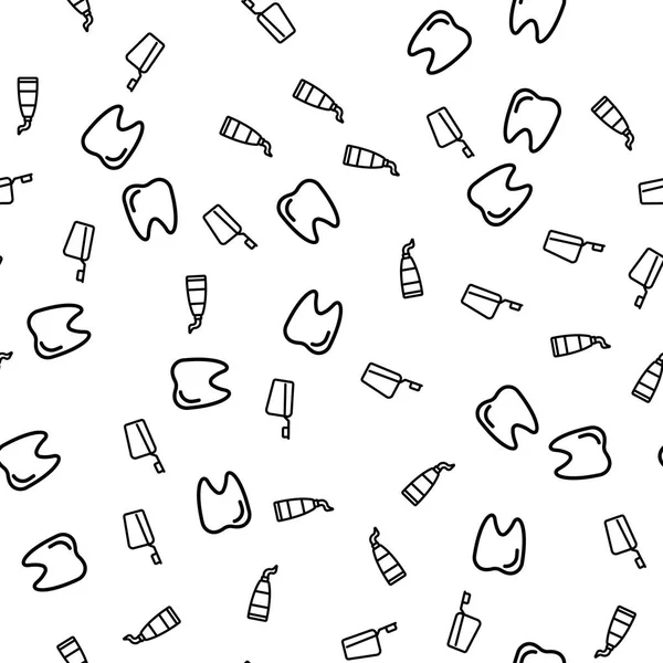 Teeth Cleaning Equipment Seamless Pattern Vector — Stock Vector