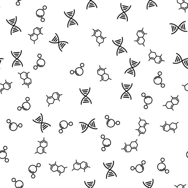 Molekül Modeli Anahat Seti Dikişsiz Desen Vektörü