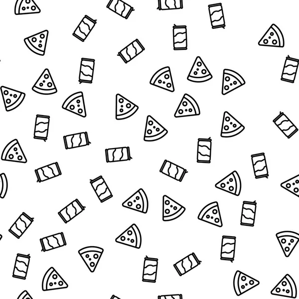 Traditional Food Pizza Pepperoni Seamless Pattern