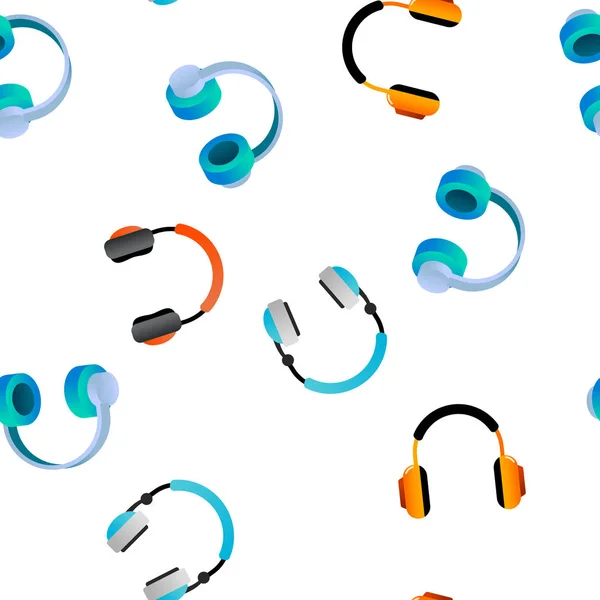 Headphones Icon Vector Seamless Pattern — Stock Vector