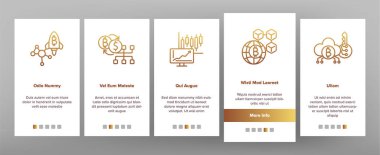 Blockchain Teknolojisi, Cryptocurrency Vector Onboarding Mobil Uygulama Sayfa Ekranı