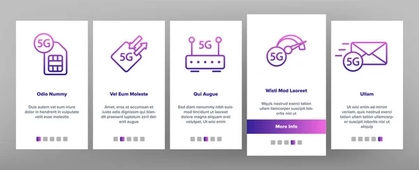 5G Fast Network, Connection To Website Vector Onboarding — Stock Vector