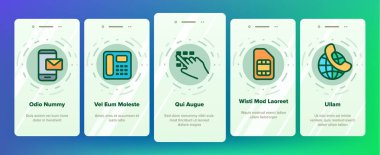 Küresel Telefon Sistemi Lineer Vektör Onboarding